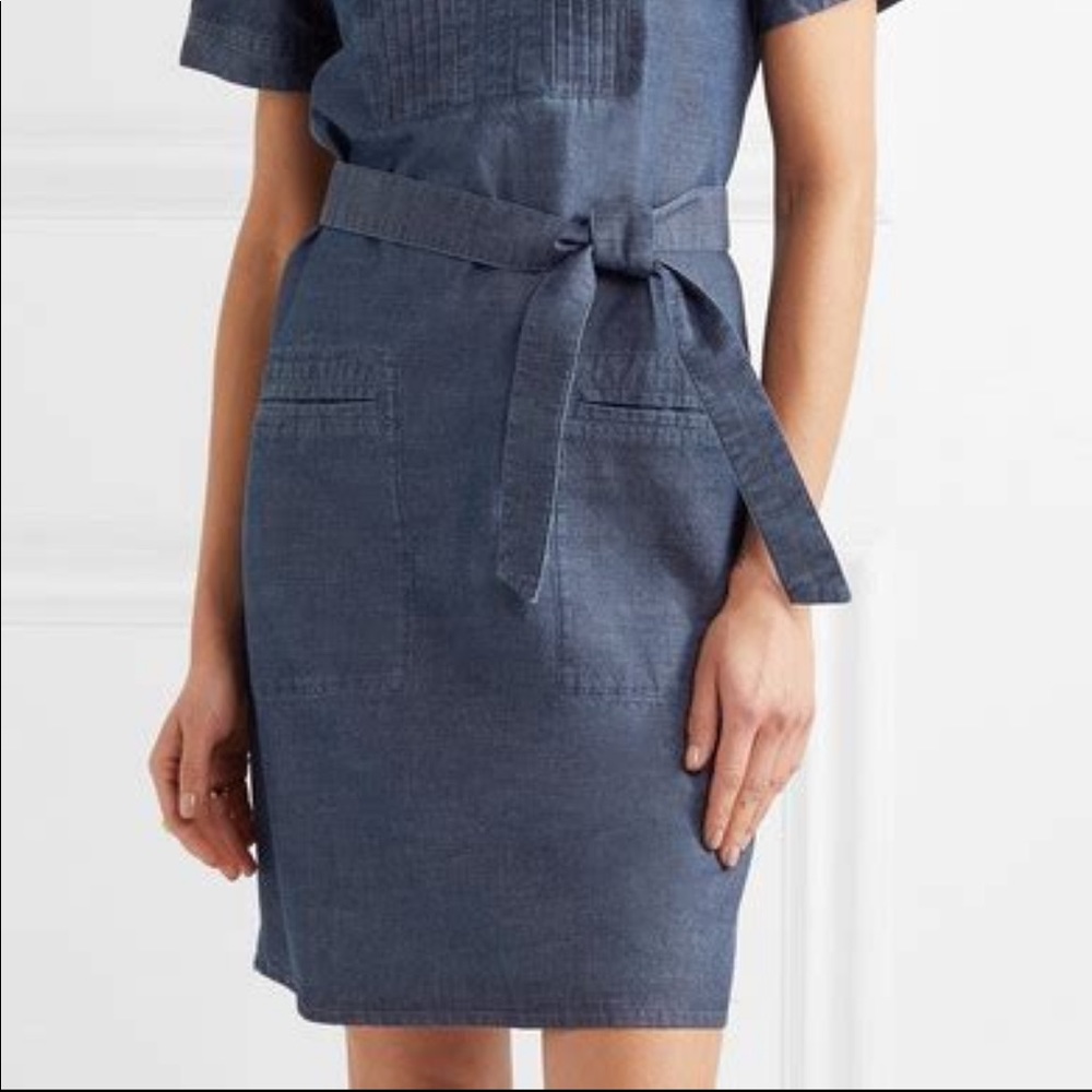NWT A.P.C. Denim SS Dress With Waist Tie. Size 36. - Picture 2 of 8